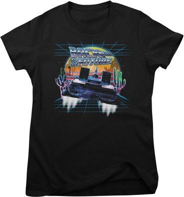 Back to the Future Damen T-Shirt Retro Neon Desert Girly Tee UV-5-BTTF012
