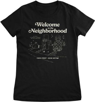 Spongebob Damen T-Shirt Bikini Bottom-Welcome To The Neighborhood Girly Tee