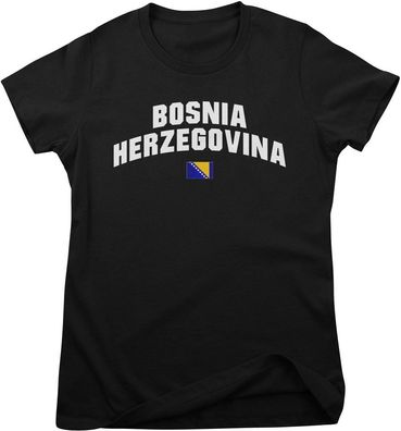 Flag Collection Damen T-Shirt Bosnia Herzegovina Girly Tee HY-5-FL012
