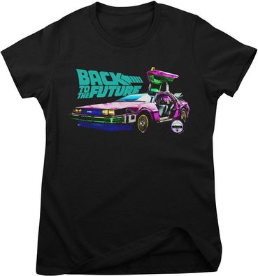 Back to the Future Damen T-Shirt Colorful DeLorean Girly Tee UV-5-BTTF018