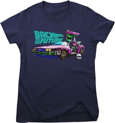 Back to the Future Damen T-Shirt Colorful DeLorean Girly Tee UV-5-BTTF018