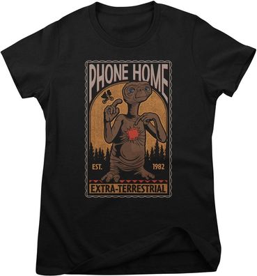 E.T. Damen T-Shirt Phone Home-Est 1982 Girly Tee UV-5-ET019