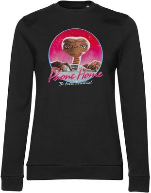 E.T. Damen Pullover Phone Home Retro Circle Girly Sweatshirt UV-53-ET008
