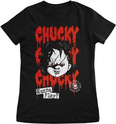 Chucky Damen T-Shirt-Don't Turn Your Back On Me Girly Tee UV-5-CKY014
