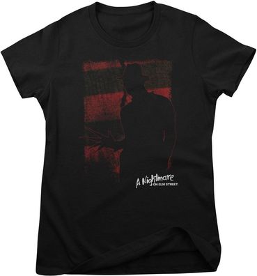 A Nightmare On Elm Street Damen T-Shirt Freddy Krueger Silhouette Girly Tee