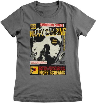 Friday the 13th Damen T-Shirt-Happy Camping Girly Tee WB-5-F13TH009
