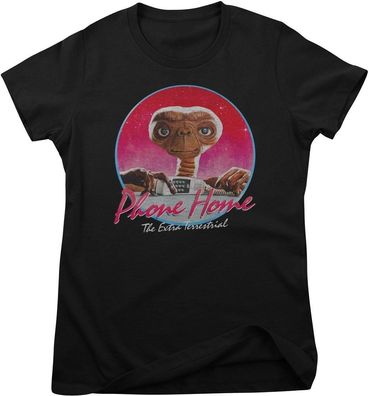 E.T. Damen T-Shirt Phone Home Retro Circle Girly Tee UV-5-ET008
