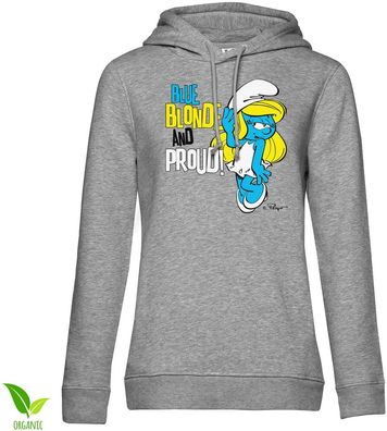 Die Schlümpfe Damen Hoodie Blue, Blonde &amp; Proud Girly RB-57-SMF007