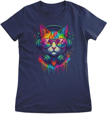 Hybris Damen Top Colorful Cat Splash HY-5-CAT002