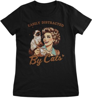 Hybris Damen Top Easily Distracted By Cats HY-5-CAT018