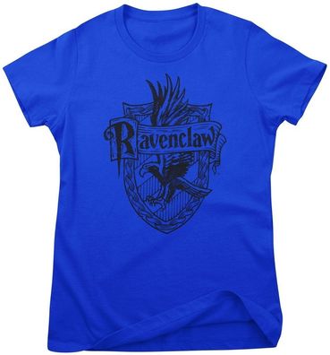 Harry Potter Damen T-Shirt-Ravenclaw Washed Crest Girly Tee WB-5-HP022