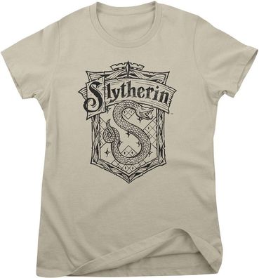 Harry Potter Damen T-Shirt-Slytherin Washed Crest Girly Tee WB-5-HP023