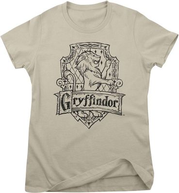 Harry Potter Damen T-Shirt Gryffindor Washed Crest Girly Tee WB-5-HP020