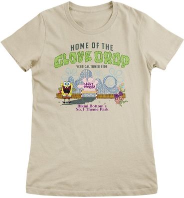 Spongebob Damen T-Shirt Glove World Theme Park Girly Tee NIC-5-SB025