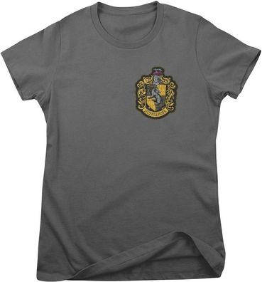 Harry Potter Damen T-Shirt Hufflepuff Chest Crest Girly Tee WB-5-HP017