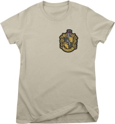 Harry Potter Damen T-Shirt Hufflepuff Chest Crest Girly Tee WB-5-HP017