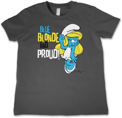 Die Schlümpfe Kinder T-Shirt Blue, Blonde &amp; Proud Kids Tee RB-12-SMF007-DTF576