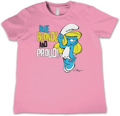 Die Schlümpfe Kinder T-Shirt Blue, Blonde &amp; Proud Kids Tee RB-12-SMF007-DTF576