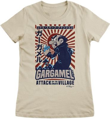 Die Schlümpfe Damen T-Shirt Gargamel-Attack Of The Smurfs Village Girly Tee