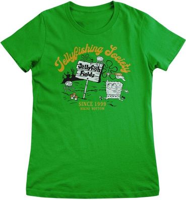 Spongebob Damen T-Shirt Jellyfishing Society Girly Tee NIC-5-SB023