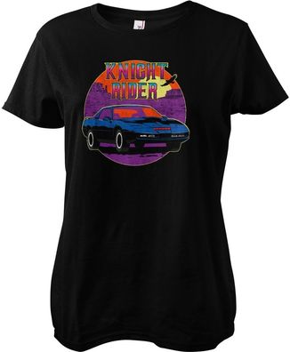 Knight Rider Damen T-Shirt Kight Retro Sunset Girly Tee UV-5-KR010