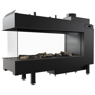 Gaskamin Kratki LEO 100 Raumteiler Erdgas 9kW Ø100/150 Große Glasfront