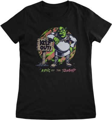 Shrek Damen T-Shirt KEEP OUT-King Of The Swamp Girly Tee UV-5-SHK012