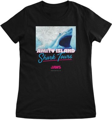 Jaws Damen T-Shirt-Amity Island Shark Tours Girly Tee UV-5-JAWS023