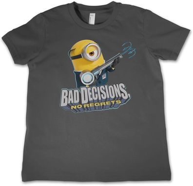 Minions Kinder T-Shirt-Bad Decisions No Regrets Kids Tee UV-12-DMF008