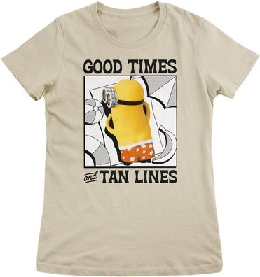 Minions Damen T-Shirt-Good Times &amp; Tan Lines Girly Tee UV-5-DMF009
