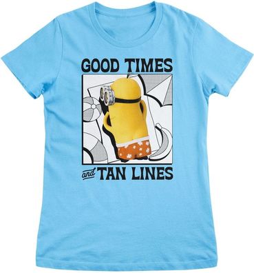Minions Damen T-Shirt-Good Times &amp; Tan Lines Girly Tee UV-5-DMF009