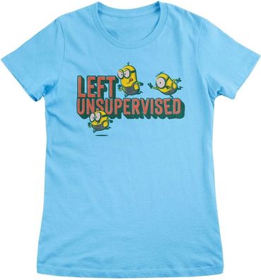 Minions Damen T-Shirt Left Unsupervised Girly Tee UV-5-DMF014