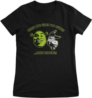 Shrek Damen T-Shirt Make Waffles Girly Tee UV-5-SHK007