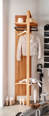 Wandgarderobe 60x200cm 'Lima' Kernbuche massiv