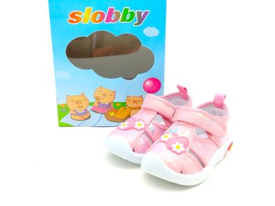 slobby Kinder Klett Sandalenschuh pink Blümchen