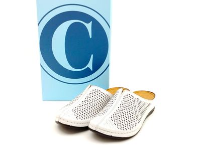 Comfortabel Damen Lederglog durchbrochen weiß