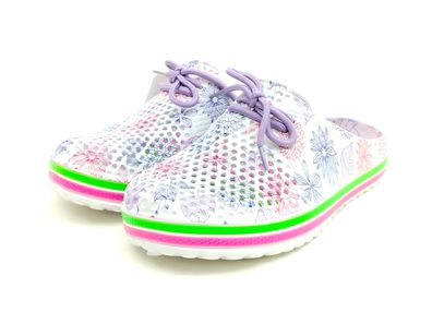 scandi Damen Glogs weiß kombiniert lila Schnürung