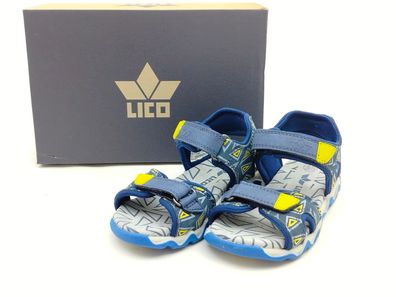 Lico Jungs Klett Sandale blau gelb kombiniert