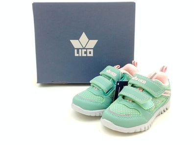 Lico Mädchen Klett Halbschuh mintgrün rosa kombiniert