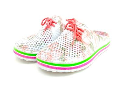 scandi Damen Glogs weiß kombiniert orange Schnürung