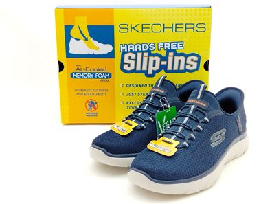 Skechers Herren Slip ins mit Stretch Zierschnürung dunkelblau