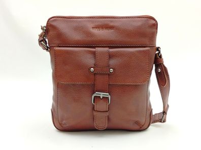 Bull & Hunt braune kleine weiche Lederumhängetasche, burned cognac