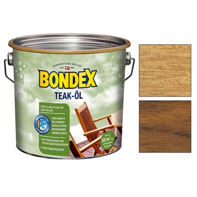 BONDEX Teaköl 2.5 LTR Pflegeöl Schutzöl Holzöl Wetterschutzöl Teakholz-Öl