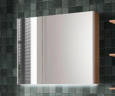 Spiegelschrank 106cm inkl. Beleuchtung 'Avallon' Wildeiche geölt & creme