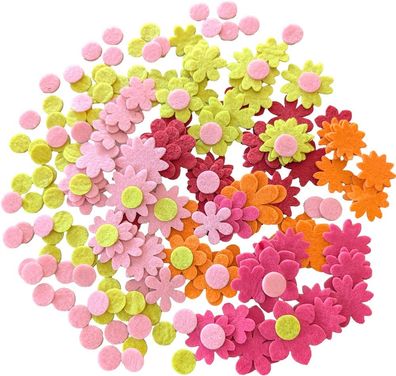 Filzaufkleber Blümchen, 200-tlg