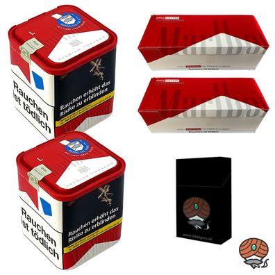 Marlboro Rot Tabak 2x 103g L Dose + 2x Marlboro Rot Extra Filterhülsen + Zubehör