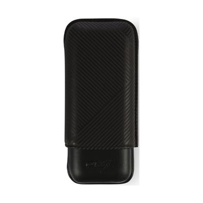 Davidoff Etui R-2 Leder schwarz Blatt