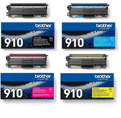 Original Brother TN-910 Toner Multipack Set schwarz cyan magenta gelb