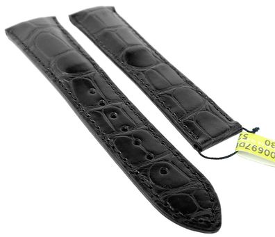 Maurice Lacroix Masterpiece ? Uhrenarmband Kroko Leder schwarz ? 33162