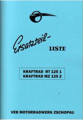 Ersatzteilliste passend für MZ Kraftrad RT 125/1 / MZ 125/2, Motorrad, DDR Oldtimer,